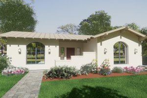 House Design - Exterior - Front Elevation for Mediterranean House Plan #1126-8 - 1 bed, 1 bath