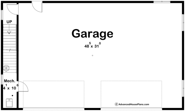 House Blueprint - Barndominium Floor Plan - Main Floor Plan #455-489