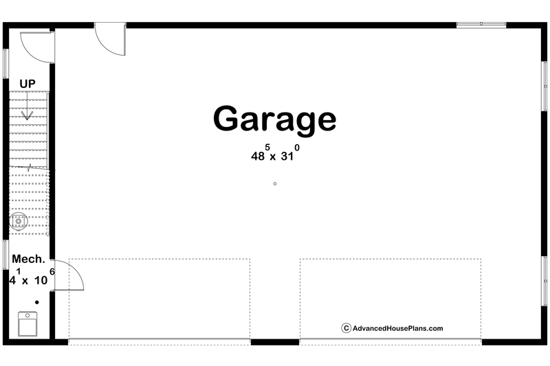 House Design - Floor Plan - Main Floor for Barndominium House Plan #455-489 - 2 bed, 1 bath