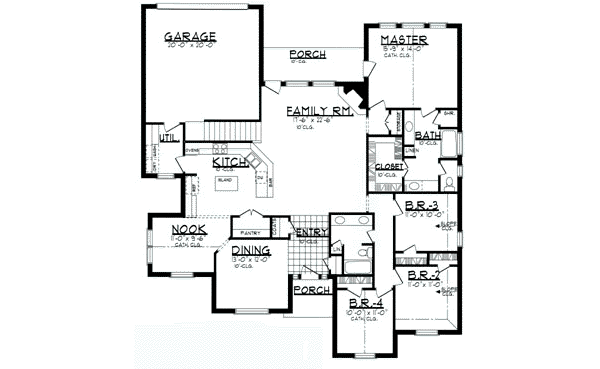 House Plan Design - Traditional Floor Plan - Main Floor Plan #62-117