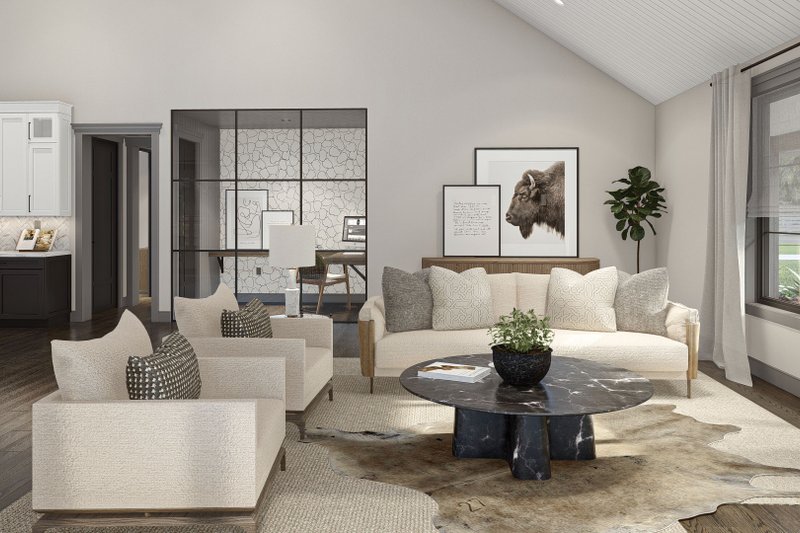 Architectural House Design - Interior - Family Room 1 for Barndominium House Plan #455-531 - 3 bed, 2 bath
