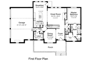 Floor Plan - Main Floor for Country House Plan #46-440 - 4 bed, 2.5 bath