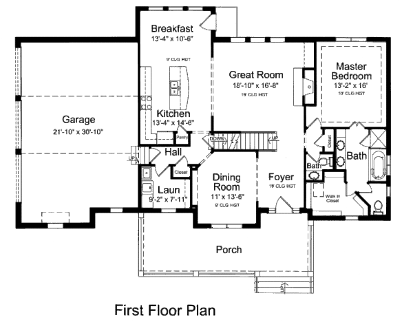 Country Floor Plan - Main Floor Plan #46-440