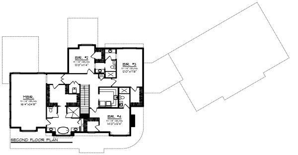 Country Floor Plan - Upper Floor Plan #70-1488