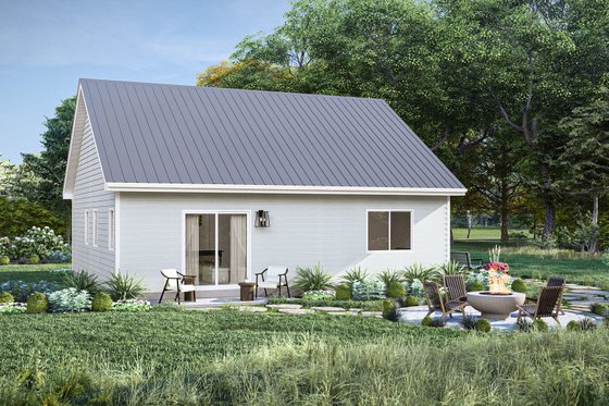 Exterior - Rear Elevation for Traditional House Plan #455-468 - 2 bed, 1 bath