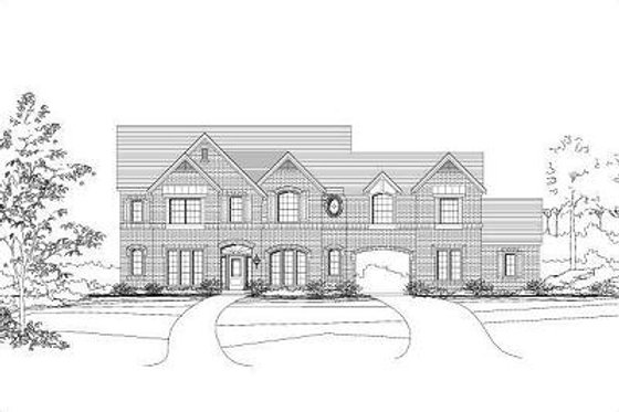 Exterior - Front Elevation for European House Plan #411-334 - 5 bed, 3.5 bath