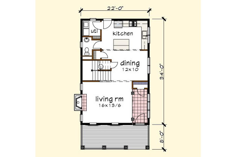 Home Plan - Floor Plan - Main Floor for Traditional House Plan #79-272 - 3 bed, 2.5 bath
