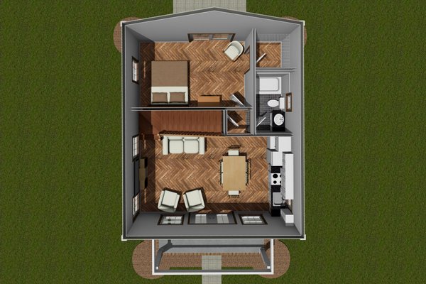 House Blueprint - Cottage Floor Plan - Main Floor Plan #513-2243