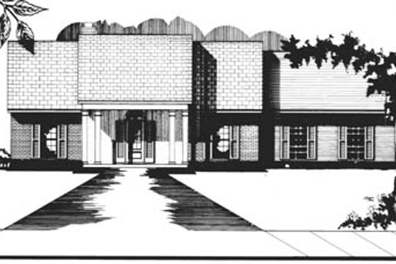 Exterior - Front Elevation for Colonial House Plan #15-117 - 3 bed, 2 bath