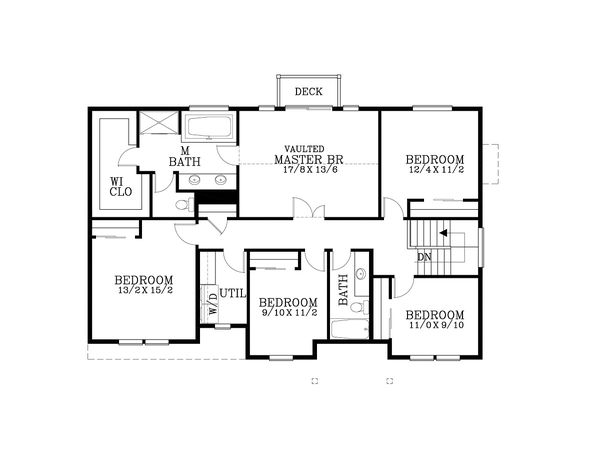 Architectural House Design - Craftsman Floor Plan - Upper Floor Plan #53-654