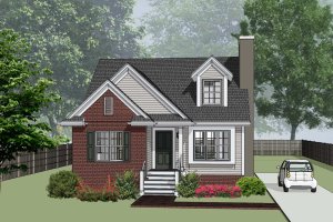 Cottage Exterior - Front Elevation Plan #79-156