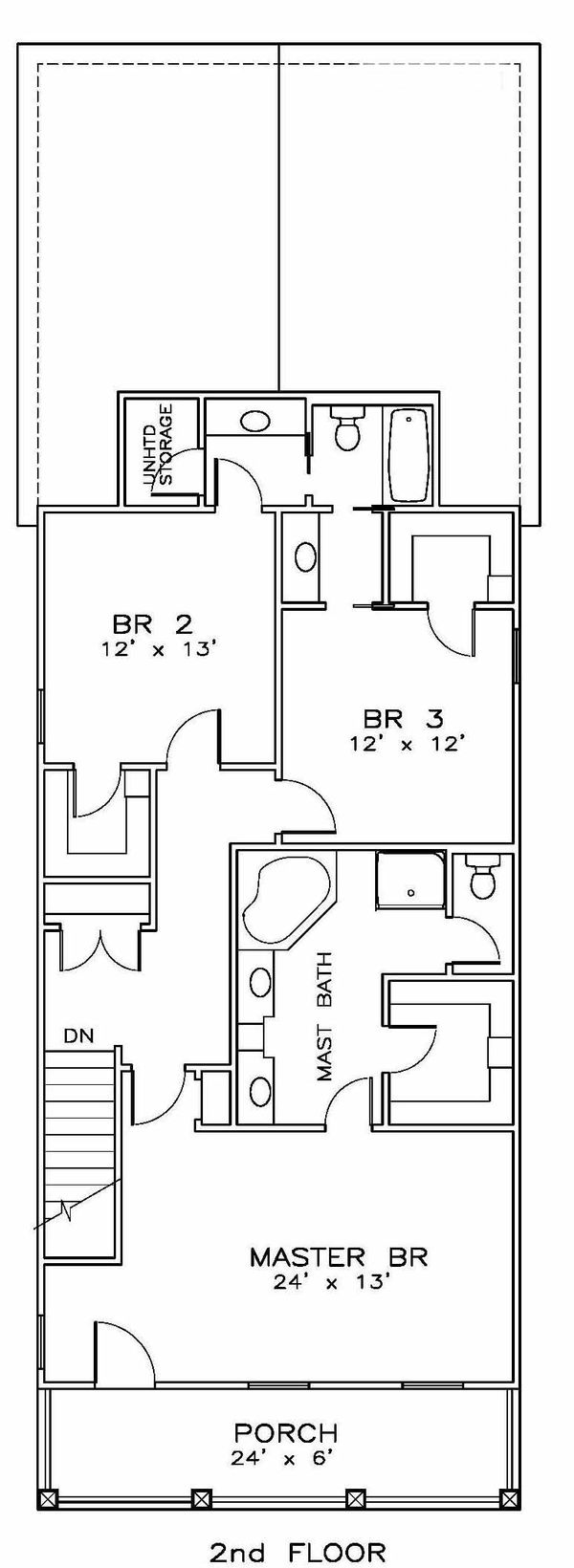 Traditional Floor Plan - Upper Floor Plan #8-175