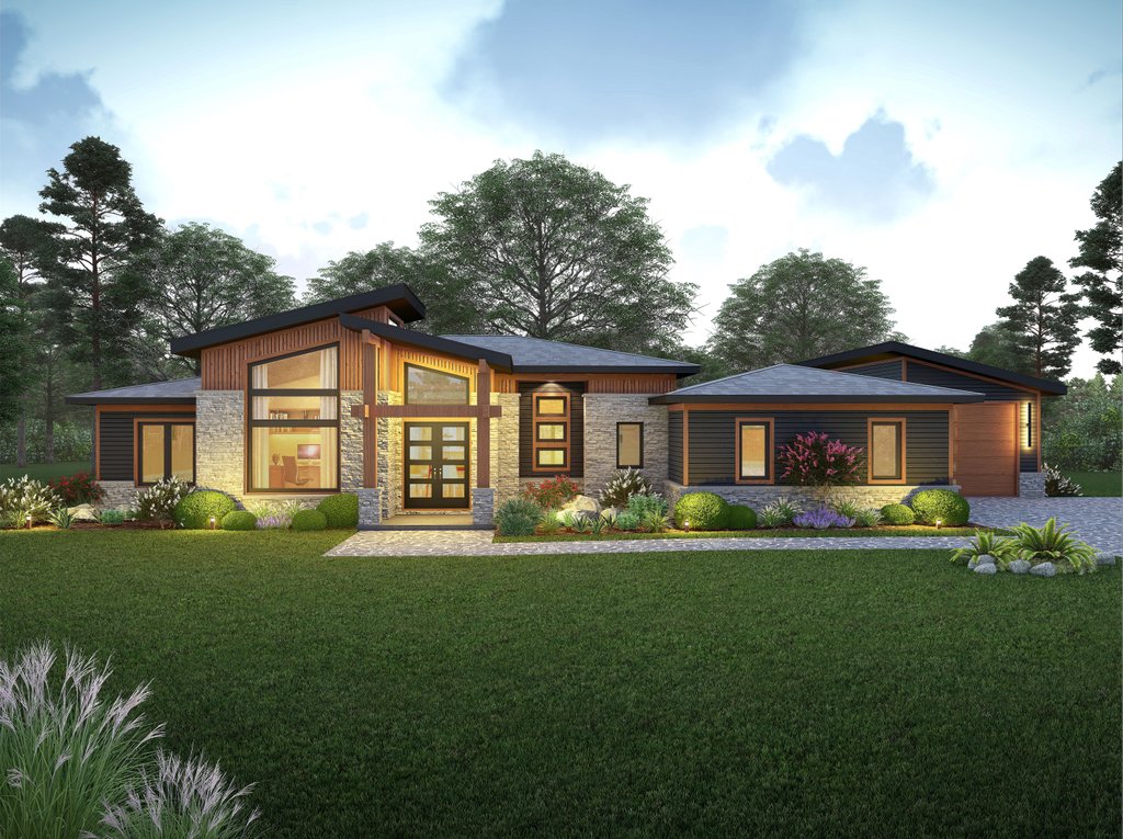 Exterior - Front Elevation 2 for Contemporary House Plan #932-1431 - 3 bed, 2.5 bath