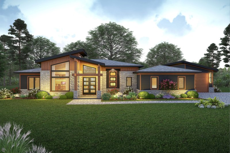 Exterior - Front Elevation 2 for Contemporary House Plan #932-1431 - 3 bed, 2.5 bath