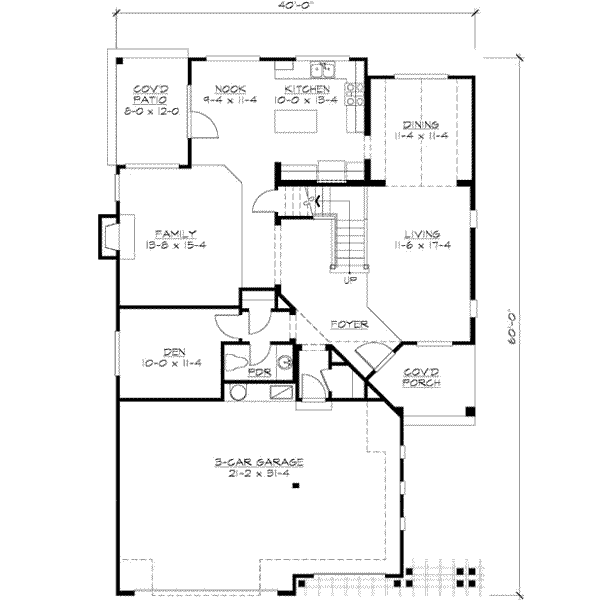 Craftsman Floor Plan - Main Floor Plan #132-126