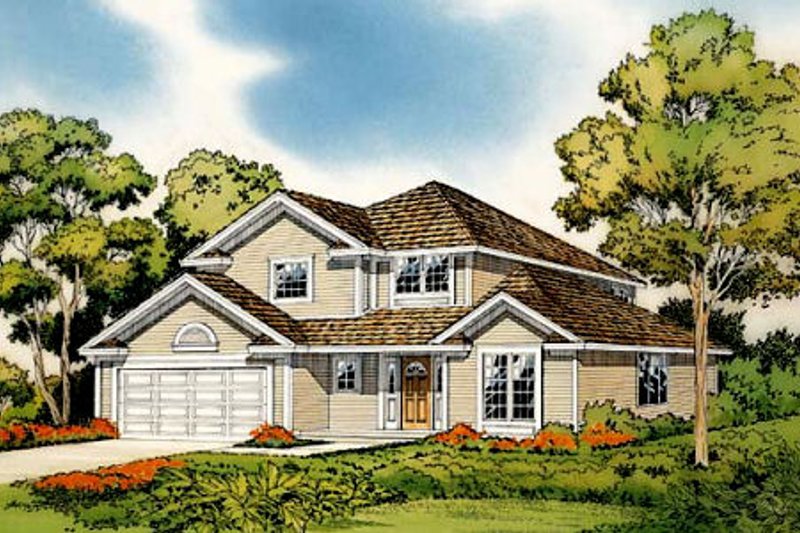 Traditional Style House Plan - 3 Beds 2.5 Baths 1711 Sq/Ft Plan #312-199