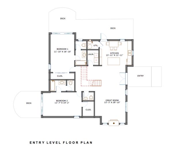 House Blueprint - Cottage Floor Plan - Main Floor Plan #535-5