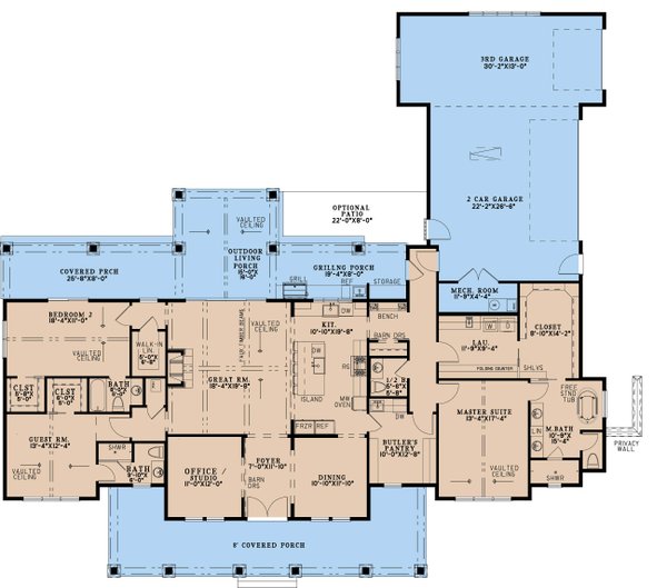 House Design - Farmhouse Floor Plan - Main Floor Plan #923-450