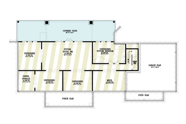 House Blueprint - Farmhouse Floor Plan - Lower Floor Plan #119-472
