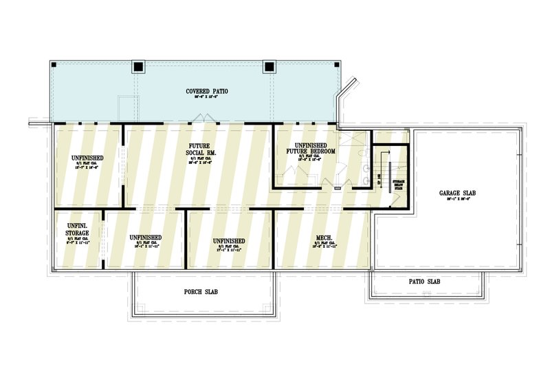House Design - Floor Plan - Lower Floor for Farmhouse House Plan #119-472 - 3 bed, 3.5 bath