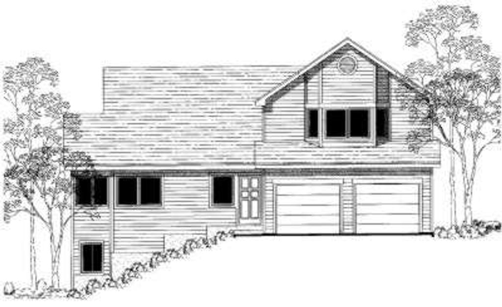 Exterior - Front Elevation 2 for Traditional House Plan #303-339 - 4 bed, 3 bath