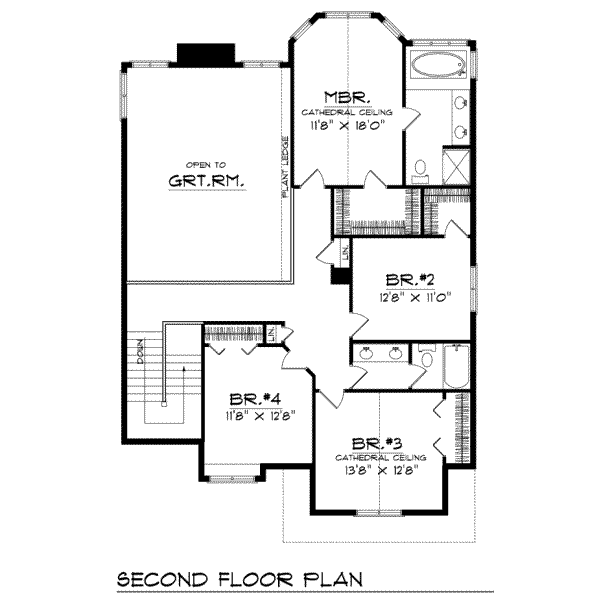 House Plan Design - European Floor Plan - Upper Floor Plan #70-416