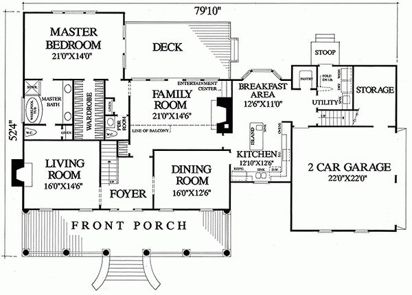 Architectural House Design - Southern Floor Plan - Main Floor Plan #137-149
