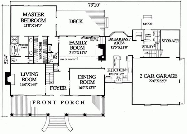 House Design - Southern Floor Plan - Main Floor Plan #137-149