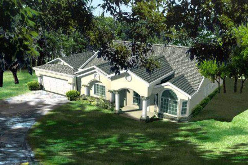 Dream House Plan - Mediterranean Exterior - Front Elevation Plan #1-1008