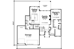 Floor Plan - Main Floor for Contemporary House Plan #20-2524 - 3 bed, 2.5 bath