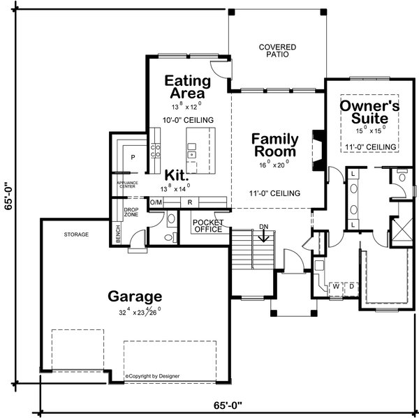 House Blueprint - Contemporary Floor Plan - Main Floor Plan #20-2524