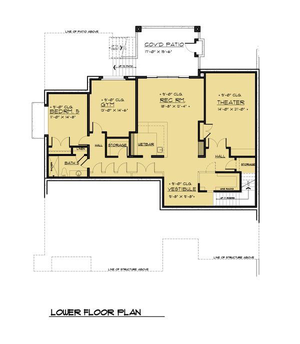 Architectural House Design - Contemporary Floor Plan - Lower Floor Plan #1066-56