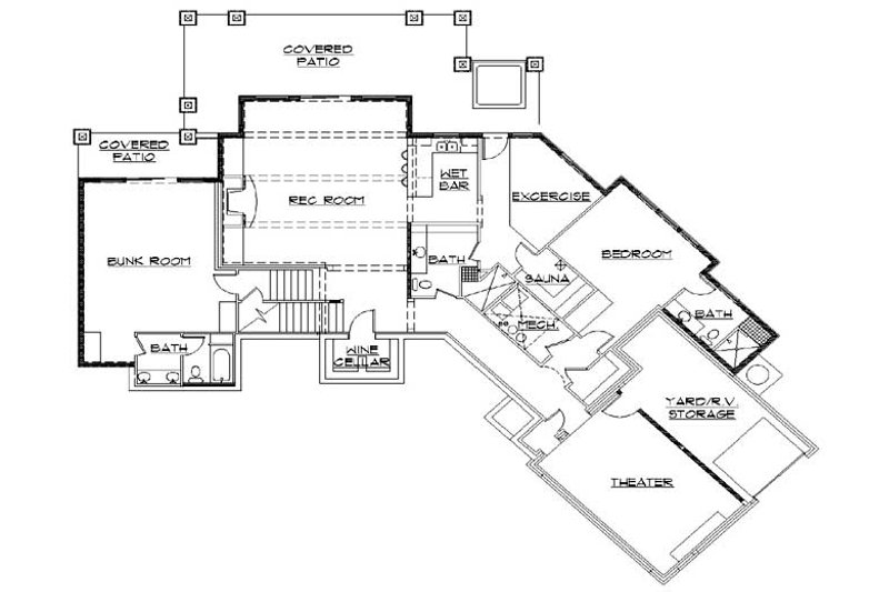Home Plan - Floor Plan - Lower Floor for Traditional House Plan #5-272 - 4 bed, 5.5 bath