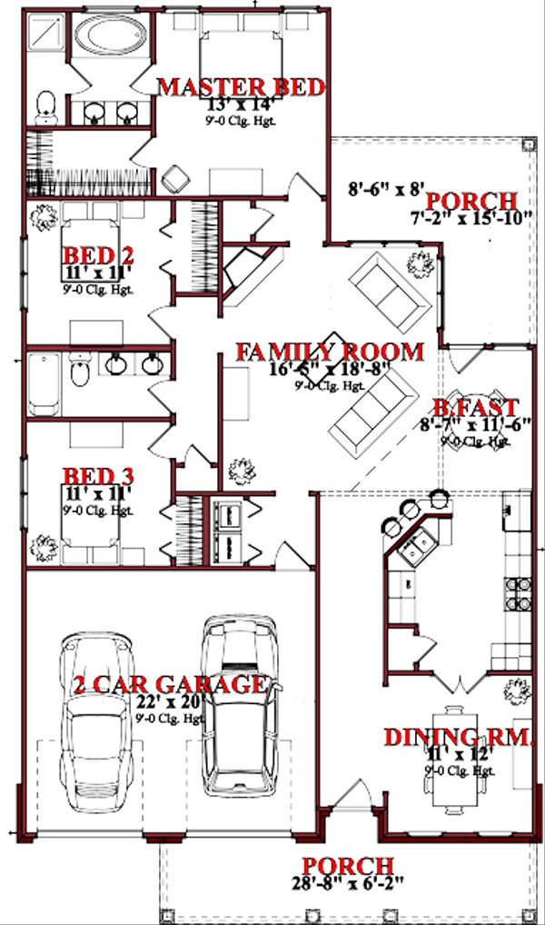 Traditional Floor Plan - Main Floor Plan #63-239