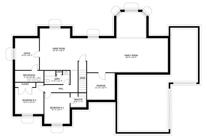 Dream House Plan - Floor Plan - Lower Floor for Traditional House Plan #1060-107 - 3 bed, 2.5 bath