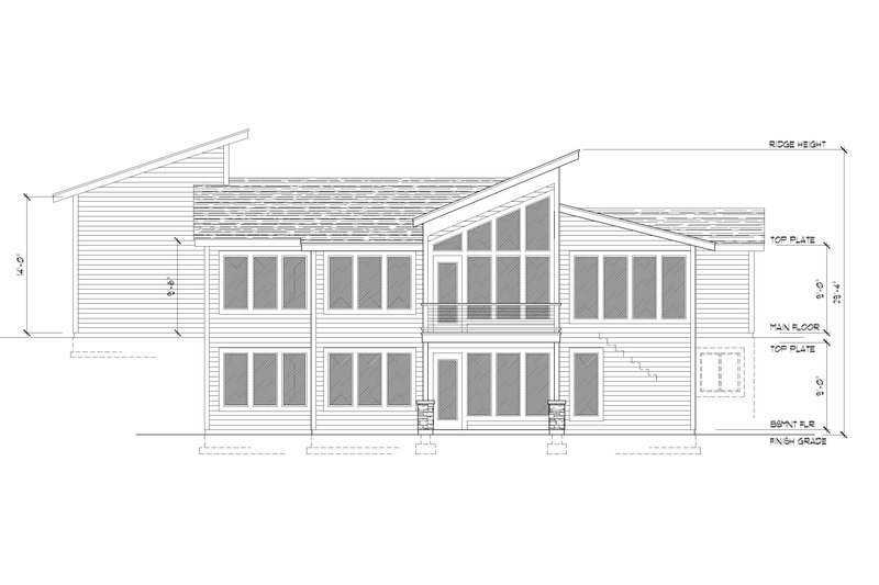 Home Plan - Exterior - Rear Elevation for Contemporary House Plan #112-201 - 2 bed, 2.5 bath