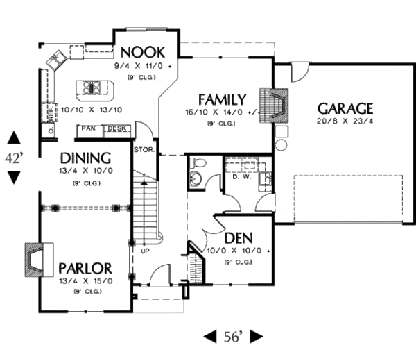 Architectural House Design - Traditional Floor Plan - Main Floor Plan #48-448
