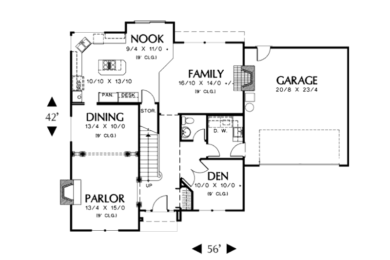 Home Plan - Floor Plan - Main Floor for Traditional House Plan #48-448 - 4 bed, 2.5 bath