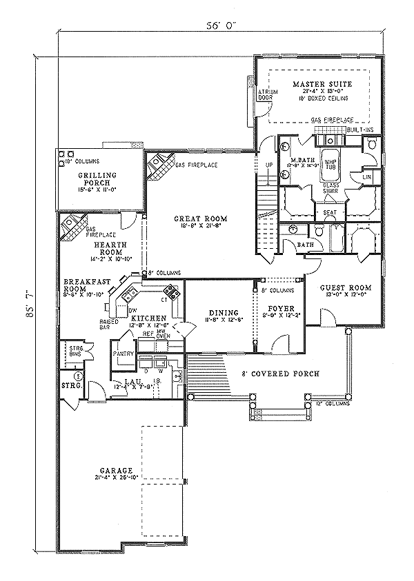 Dream House Plan - Traditional Floor Plan - Main Floor Plan #17-291