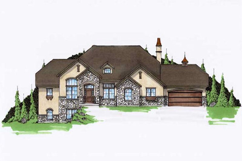 Dream House Plan - European Exterior - Front Elevation Plan #5-190