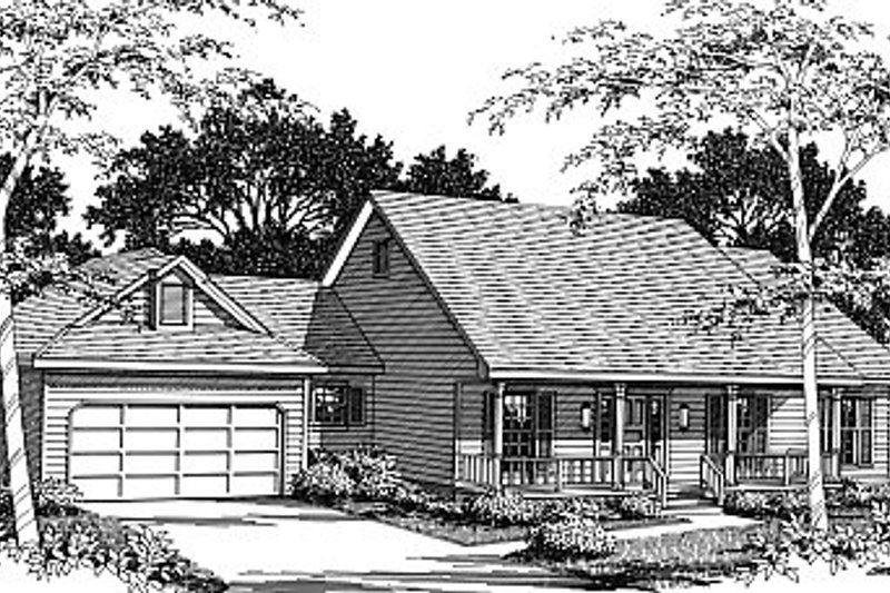 House Blueprint - Country Exterior - Front Elevation Plan #14-109