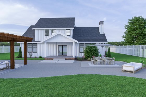 Exterior - Rear Elevation 2 for Farmhouse House Plan #1070-16 - 3 bed, 2.5 bath