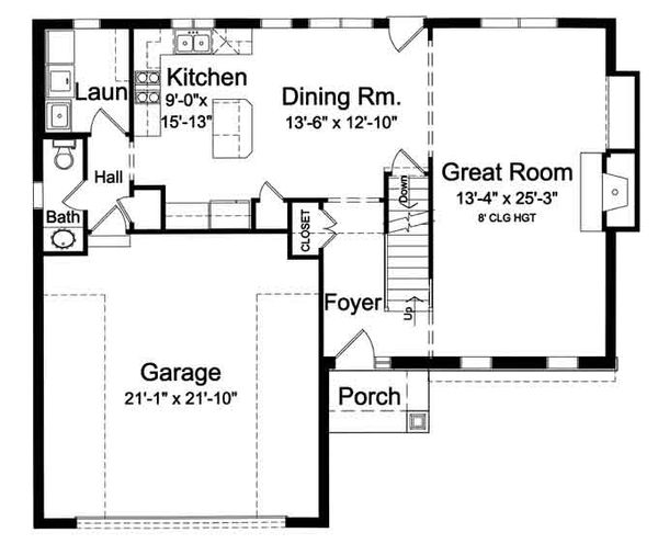 Traditional Floor Plan - Main Floor Plan #46-495