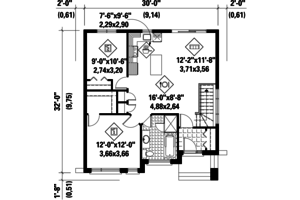 Floor Plan - Main Floor for Contemporary House Plan #25-4372 - 2 bed, 1 bath