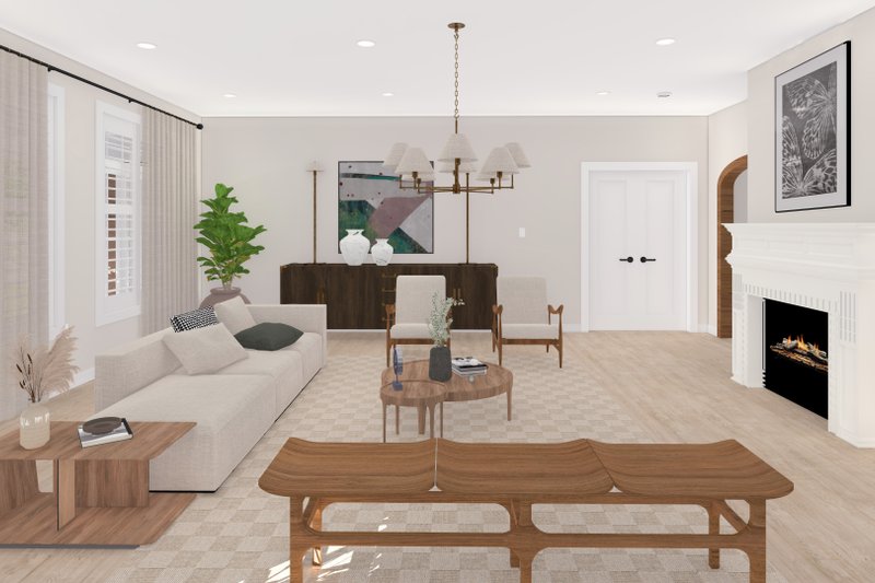 House Blueprint - Interior - Family Room for Traditional House Plan #1060-367 - 1 bed, 1.5 bath