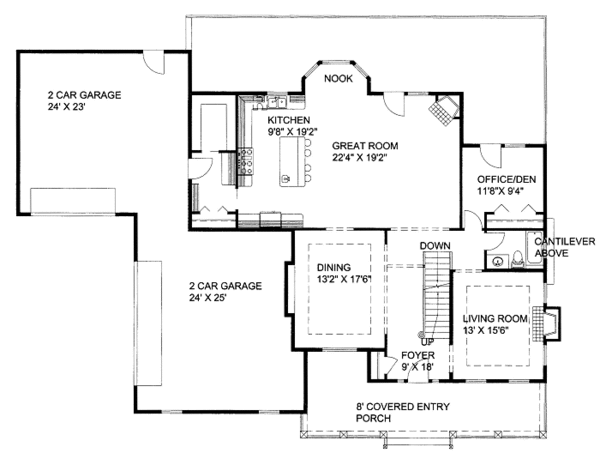 Bungalow Floor Plan - Main Floor Plan #117-690