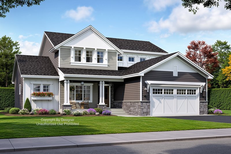 Architectural House Design - Exterior - Front Elevation 3 for Bungalow House Plan #51-1378 - 3 bed, 2.5 bath