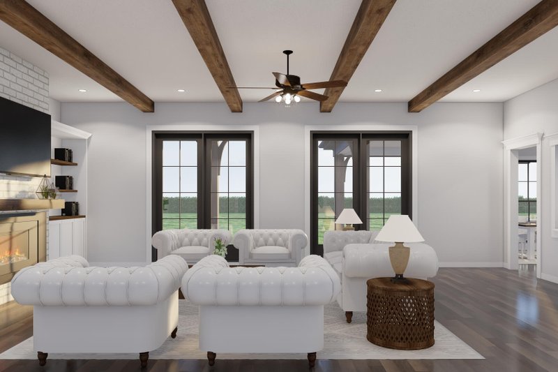 Architectural House Design - Interior - Family Room 1 for European House Plan #17-2387 - 4 bed, 3.5 bath