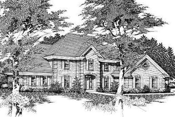 Exterior - Front Elevation for European House Plan #329-273 - 4 bed, 3 bath