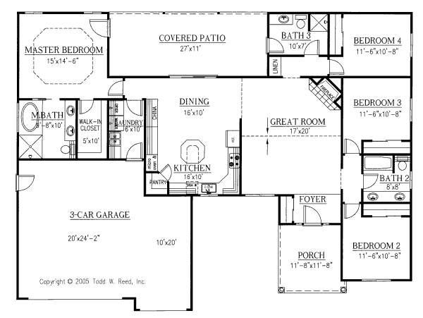House Blueprint - Traditional Floor Plan - Main Floor Plan #437-15